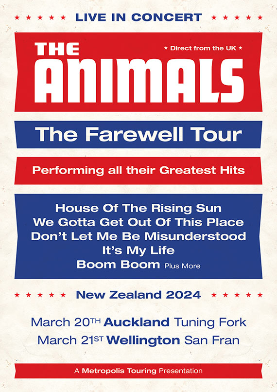 The Animals (UK) -The Farewell Tour | Metropolis Touring NZ