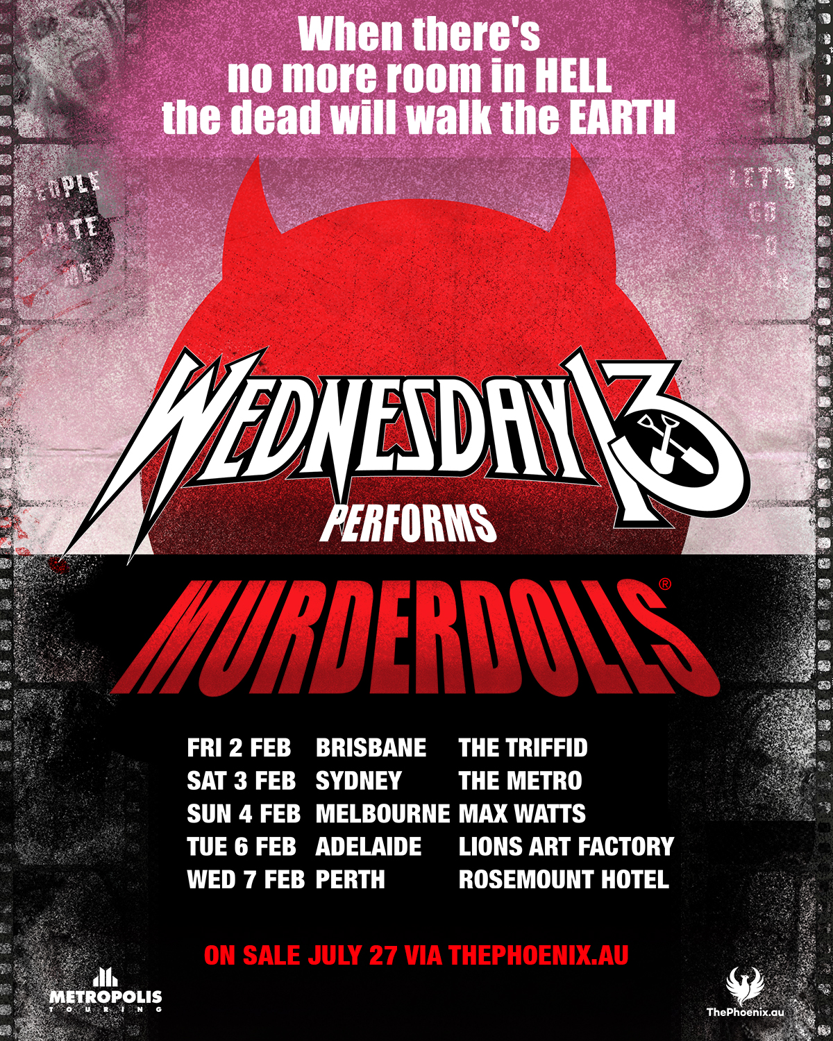 Wednesday 13 to Perform Murderdolls Set on 2024 Australian Tour