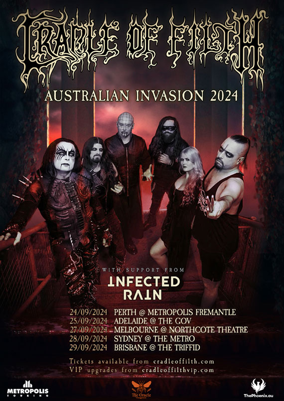 Cradle of Filth (UK) 2024 Australian Tour Concert Tickets